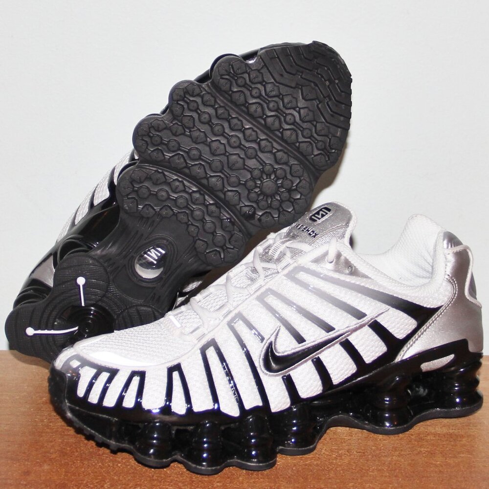 Nike Shox TL 'Metallic Silver Black' White Womens 7